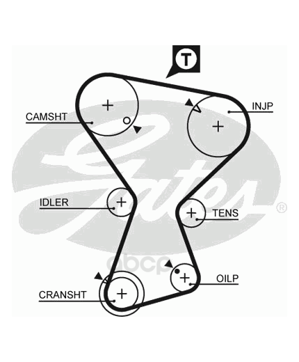 GATES Ремень ГРМ