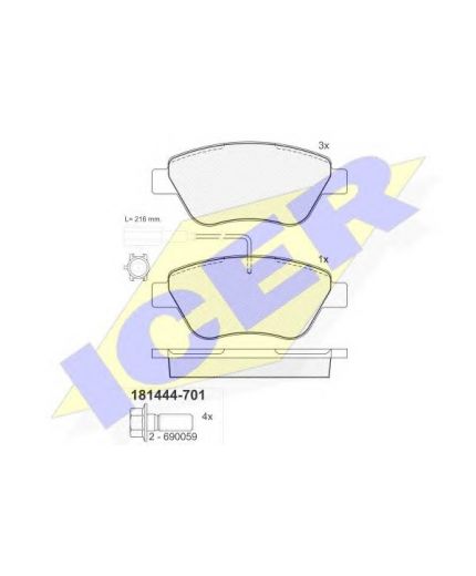 ICER Колодки дисковые