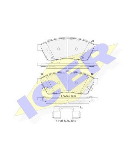 ICER Колодки дисковые