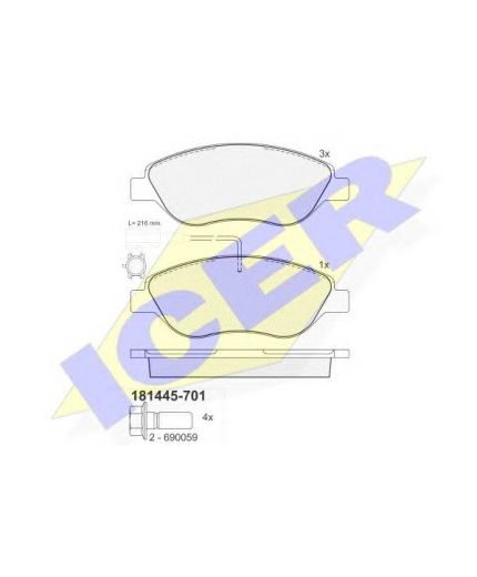 ICER Колодки дисковые