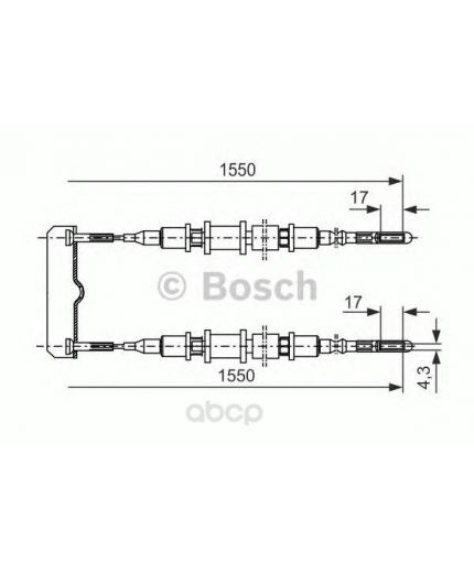 BOSCH Трос ручного тормоза L=1550