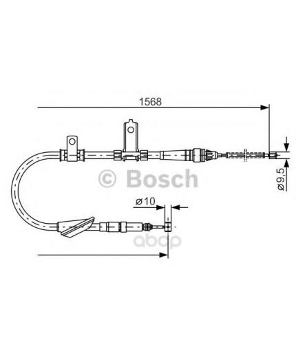 BOSCH Трос ручного тормоза левый L=1286/1568