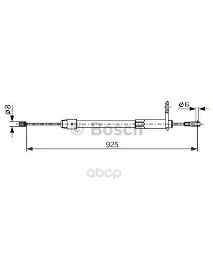 BOSCH Трос ручного тормоза левый L=925/805