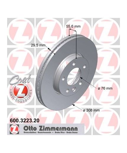 ZIMMERMANN Тормозной диск передний