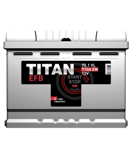TITAN Аккумулятор EFB 6СТ-75.1 VL 710А (75 А/ч) Фото 2