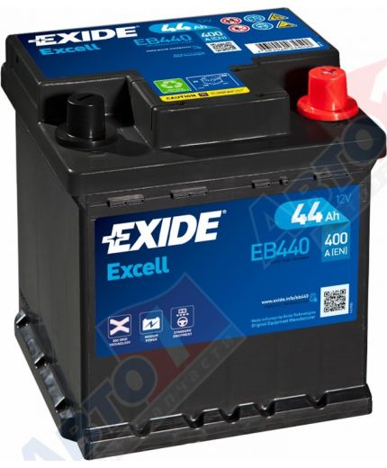 EXIDE Аккумулятор Excell EB440 400А (44 А/ч) Фото 2
