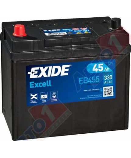 EXIDE Аккумулятор Excell EB455 330А (45 А/ч) Фото 2
