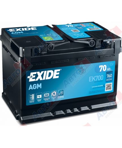 EXIDE Аккумулятор Start-Stop AGM EK700 (70 А/ч) Фото 3