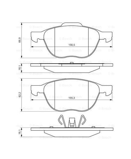 BOSCH Колодки дисковые передние Фото 2