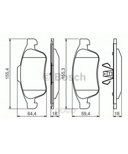 BOSCH Колодки дисковые передние Фото 3
