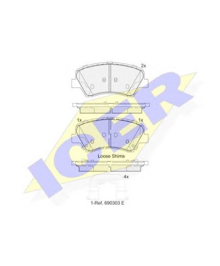 ICER Колодки дисковые