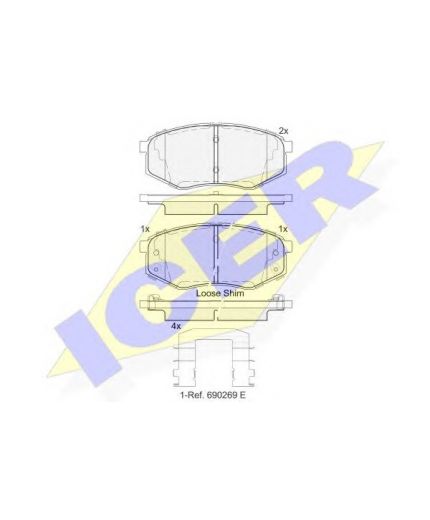 ICER Колодки дисковые