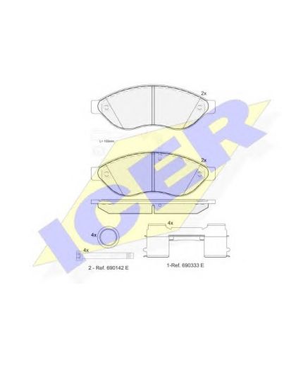 ICER Колодки дисковые