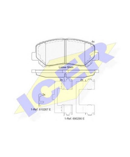 ICER Колодки дисковые