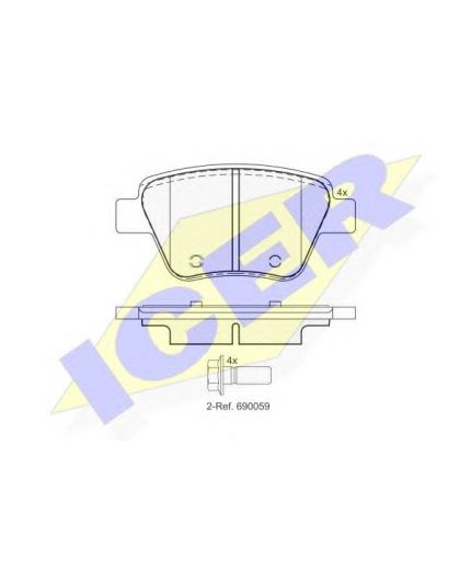ICER Колодки дисковые задние