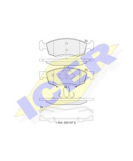 ICER Колодки дисковые