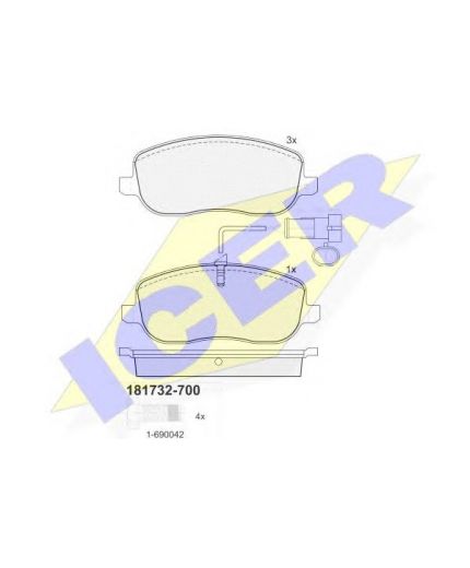 ICER Колодки дисковые