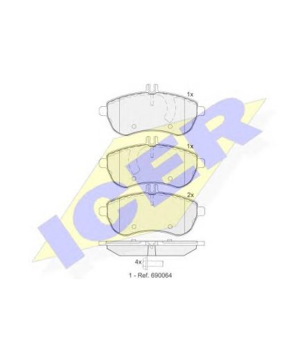 ICER Колодки дисковые передние