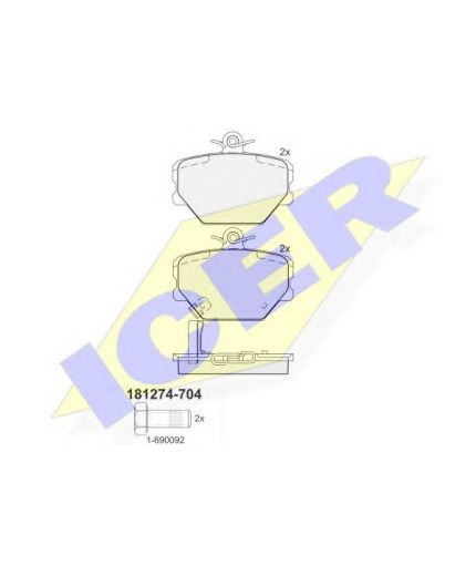 ICER Колодки дисковые