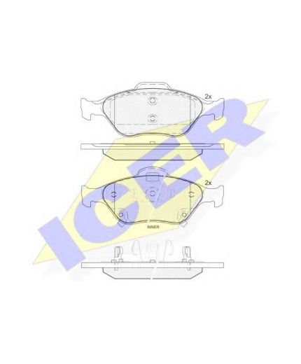 ICER Колодки дисковые передние