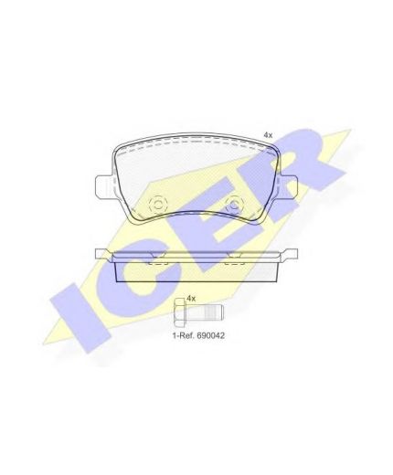 ICER Колодки дисковые задние