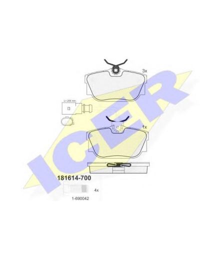 ICER Колодки дисковые задние