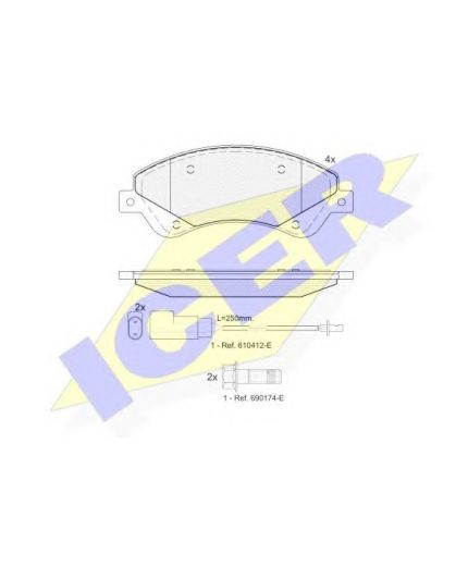 ICER Колодки дисковые передние
