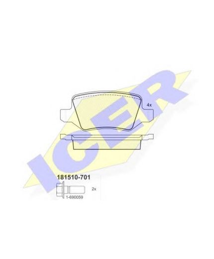 ICER Колодки дисковые задние