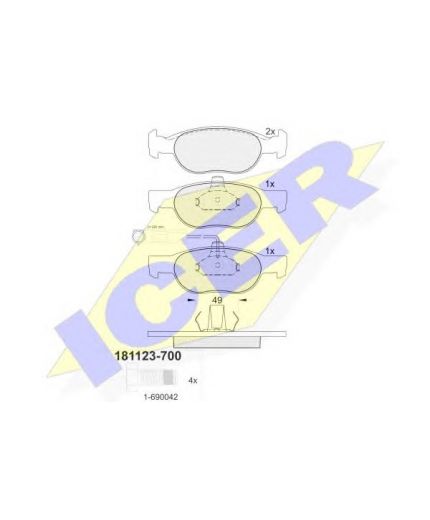 ICER Колодки дисковые передние