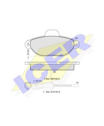 ICER Колодки дисковые