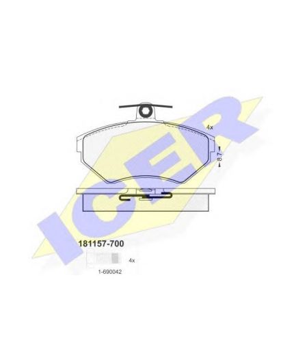 ICER Колодки дисковые передние