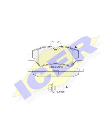ICER Колодки дисковые