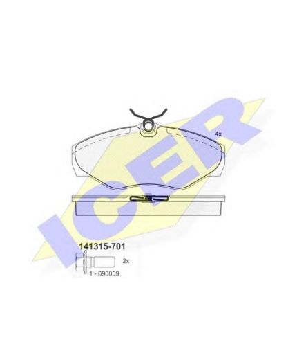 ICER Колодки дисковые передние