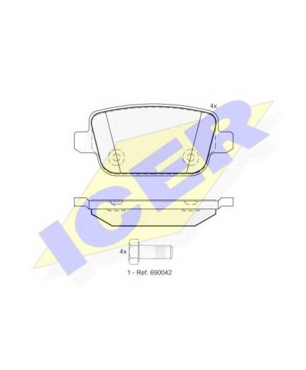 ICER Колодки дисковые задние
