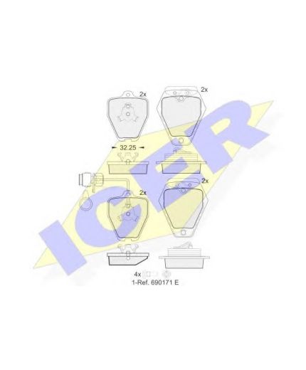 ICER Колодки дисковые