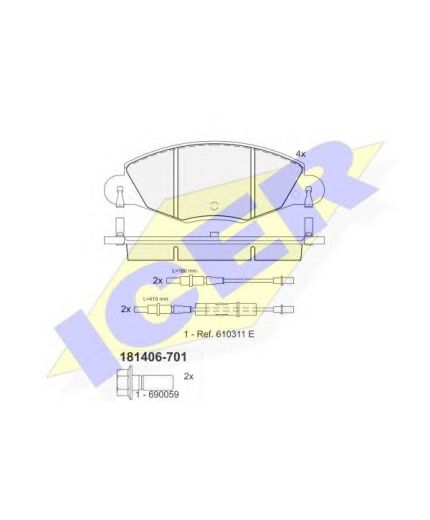 ICER Колодки дисковые передние