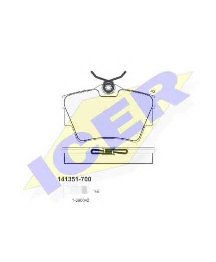 ICER Колодки дисковые задние