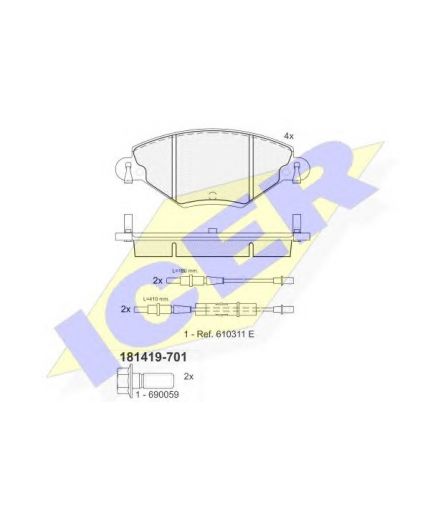 ICER Колодки дисковые передние