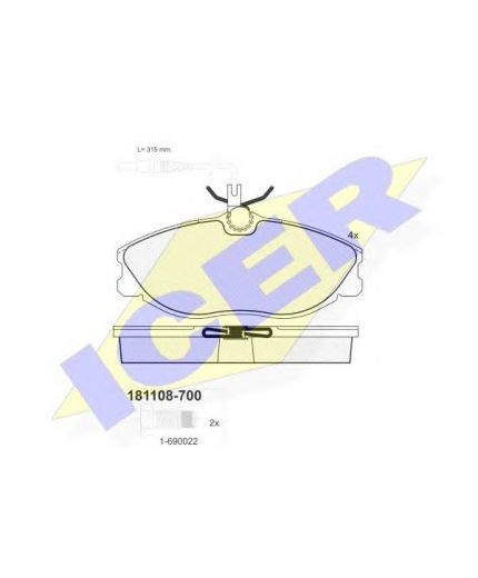 ICER Колодки дисковые передние