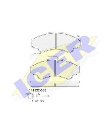 ICER Колодки дисковые