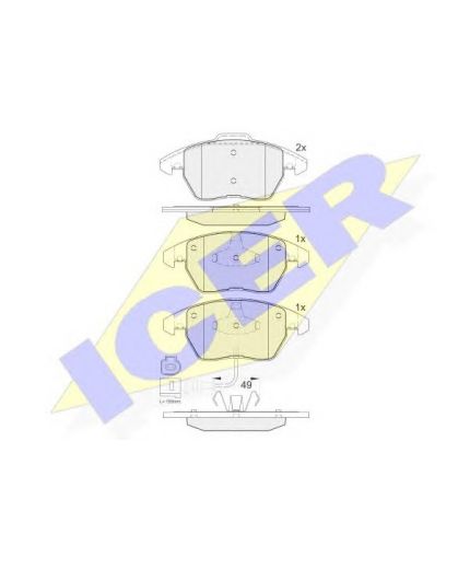 ICER Колодки дисковые передние
