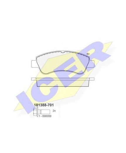 ICER Колодки дисковые передние