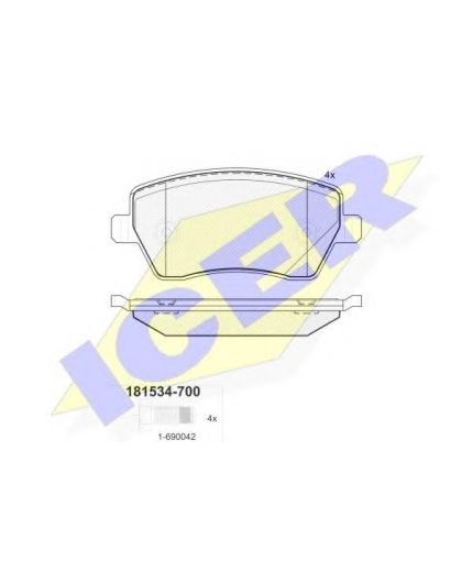 ICER Колодки дисковые передние