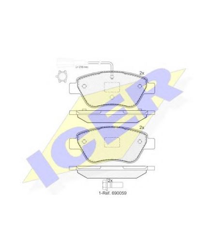 ICER Колодки дисковые передние