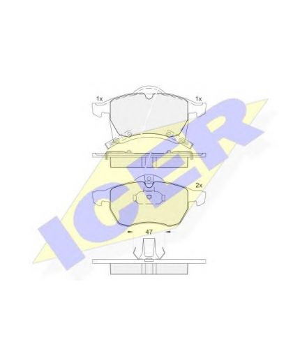 ICER Колодки дисковые передние