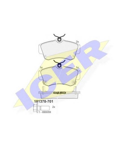 ICER Колодки дисковые передние