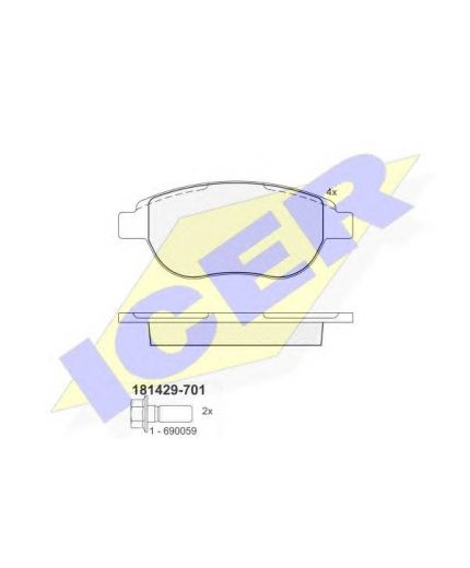 ICER Колодки дисковые передние