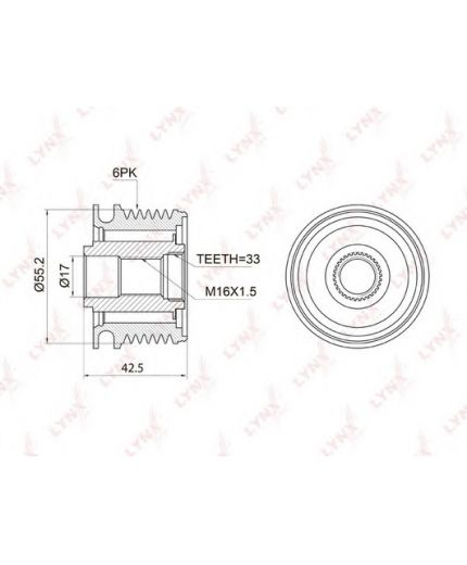 Lynxauto Шкив генератора