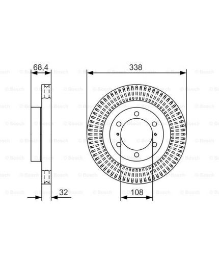 BOSCH Тормозной диск передний Фото 2