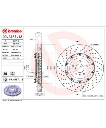 BREMBO Тормозной диск передний